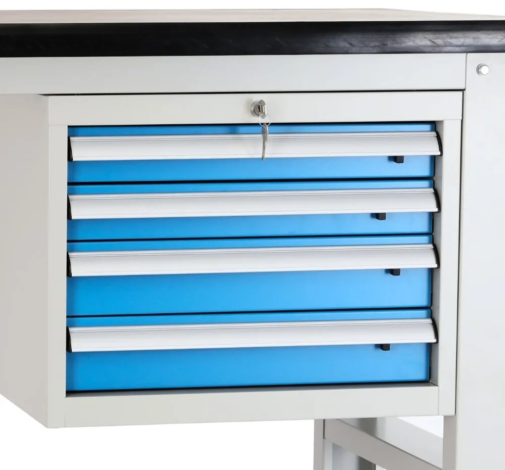 Masa atelier Solid MDF-44, 180 cm, 2 cutii suspendate, negru