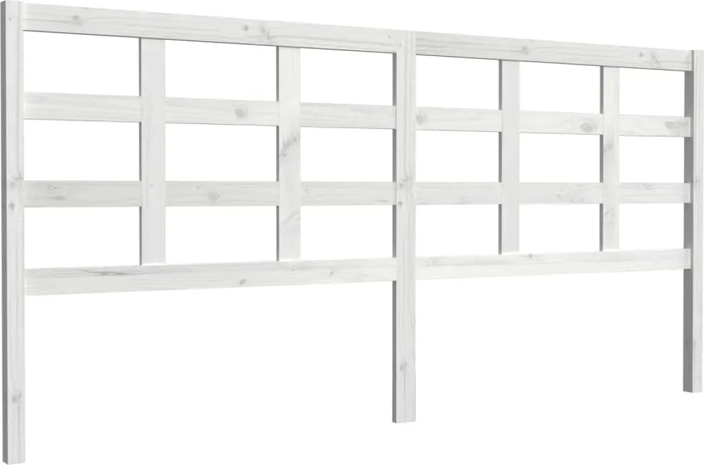 vidaXL Tăblie de pat, alb, 205,5x4x100 cm, lemn masiv de pin