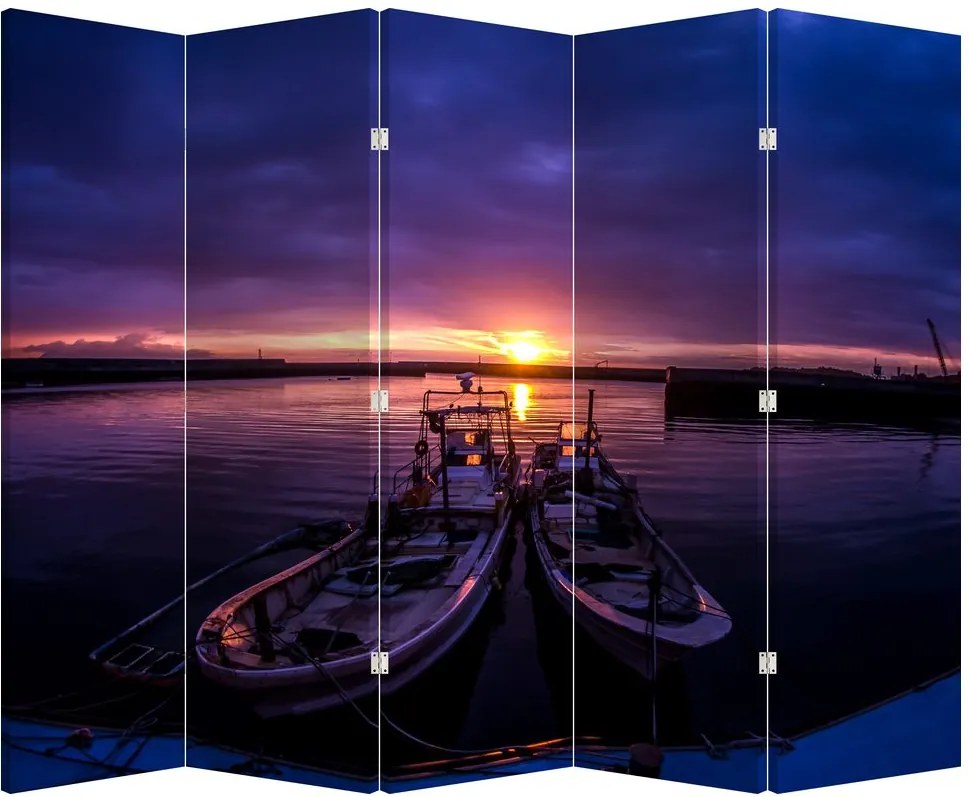 Paravan - Bărci pescărești în port (210x170 cm)