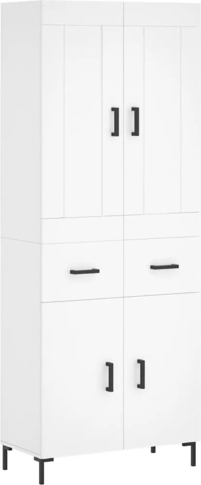 vidaXL Dulap înalt, alb, 69,5x34x180 cm, lemn compozit
