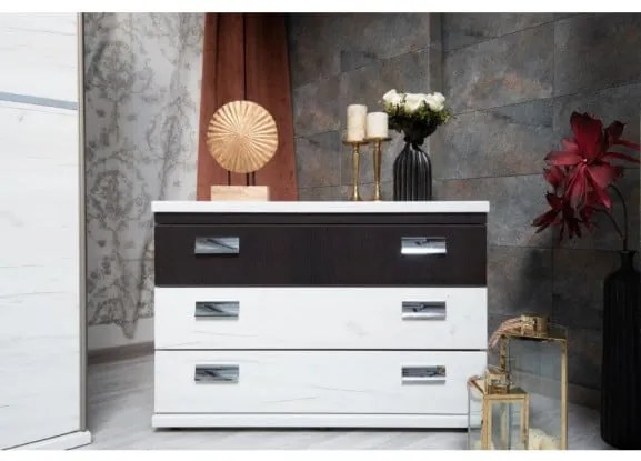 Set Mobila Dormitor Vanity Cu Dulap, Comoda, 2 Noptiere Si Pat Cu Dimensiunea Saltea 160 X 200 Cm,