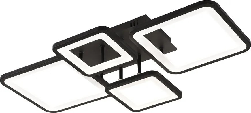 Plafoniera LED ERSTE Ambient 70W Negru Mat Dimabilă 3CCT 3850lm, Corp Iluminat Industrial Chic Modern pentru Living, Design Geometric Eficient