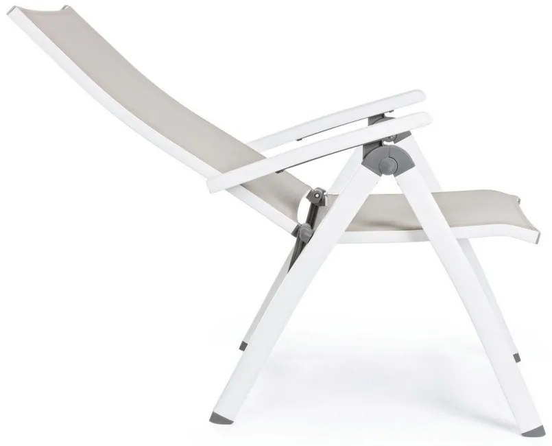 Scaun cu spatar reglabil, alb, 59x71x113 cm, Cruise Bizzotto