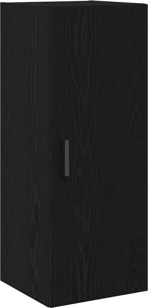 vidaXL Dulap de perete, stejar negru, 34,5x34x90 cm, lemn stratificat