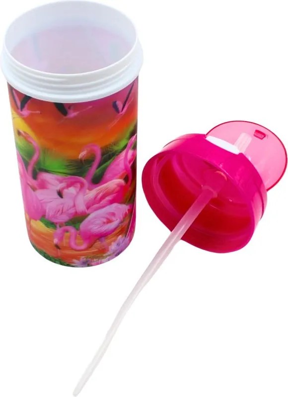 Sticlă apă pentru copii model flamingo 500ml