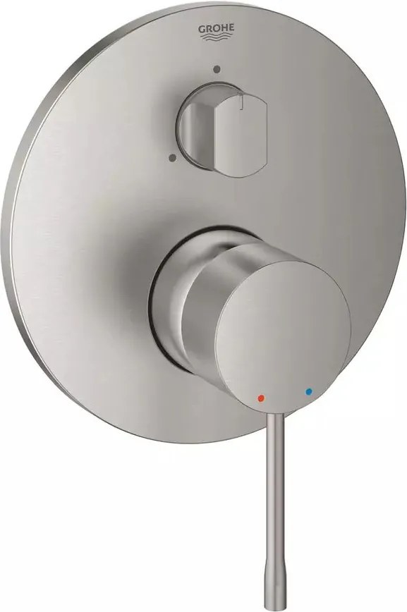 Baterie cada - dus incastrata Grohe Essence 3 iesiri crom periat Supersteel fara corp ingropat