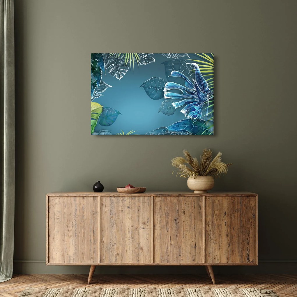 Tablou - Frunzele plantelor tropicale (90x60 cm)
