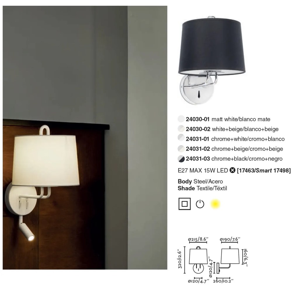 Aplica de perete moderna design elegant MONTREAL alba