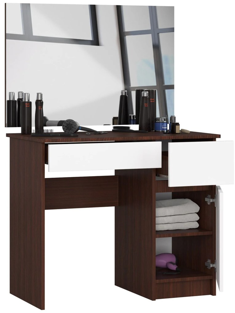 Masă de toaletă Parijat (wenge + Alb) (cu oglindă) (D). 1070901