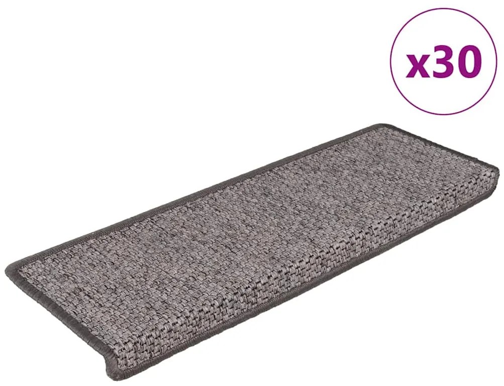 vidaXL Covoraș scări autoadeziv 30 buc. gri&amp;bej 65x21x4cm aspect sisal