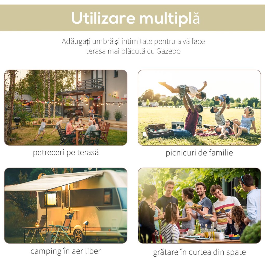 Copertina de gradina Outsunny, 300 x 250 cm, bej | Aosom Romania