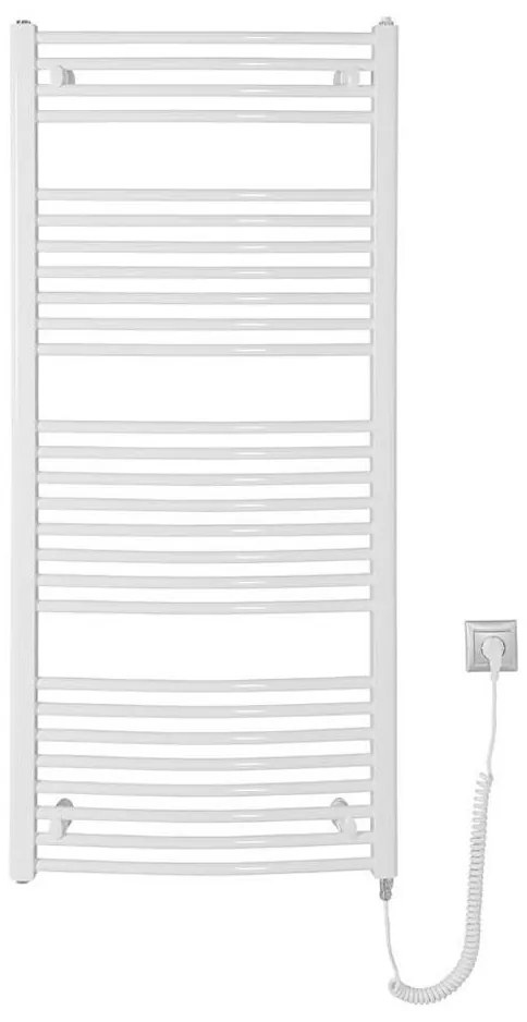 Radiator portprosop electric pentru baie Aqualine ORBIT-E 600W/230V 132 cm alb rotund