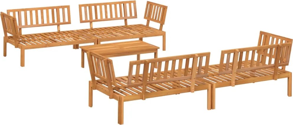 vidaXL Set canapea grădină din paleți, 5 piese, lemn masiv de acacia