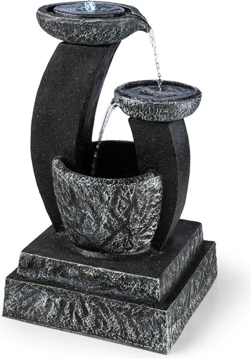 Blumfeldt Fantaghiro, fântână de grădină ornamentală, 3W LED-uri solare, aspect de piatră, polyresin