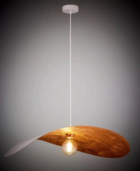 Candelabru pe cablu LEAF 1xE27/15W/230V alb/cupru