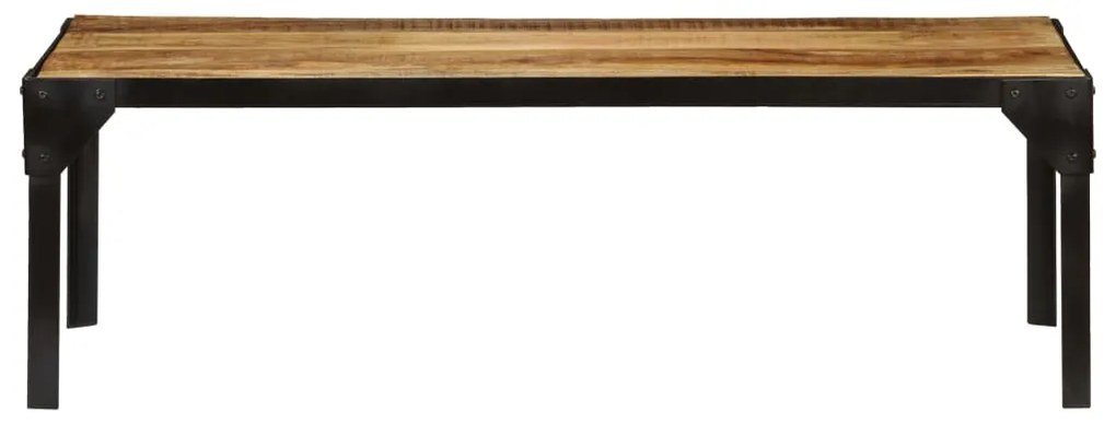 246631 vidaXL Măsuță de cafea, 110 cm, lemn masiv de mango nefinisat, oțel