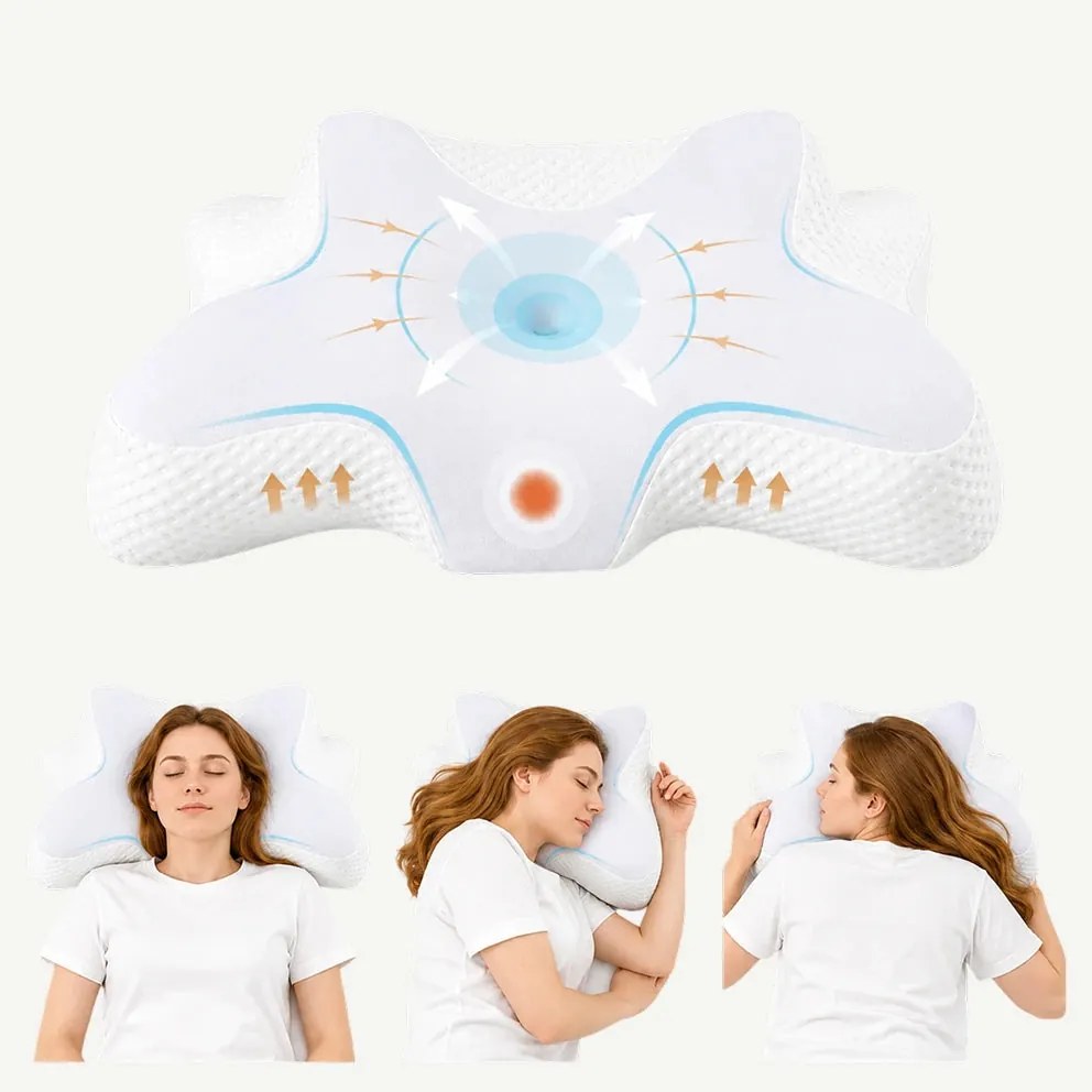 RESIGILAT- Perna cervicala CERVI-SAN Relax pentru gat si umeri, Alb