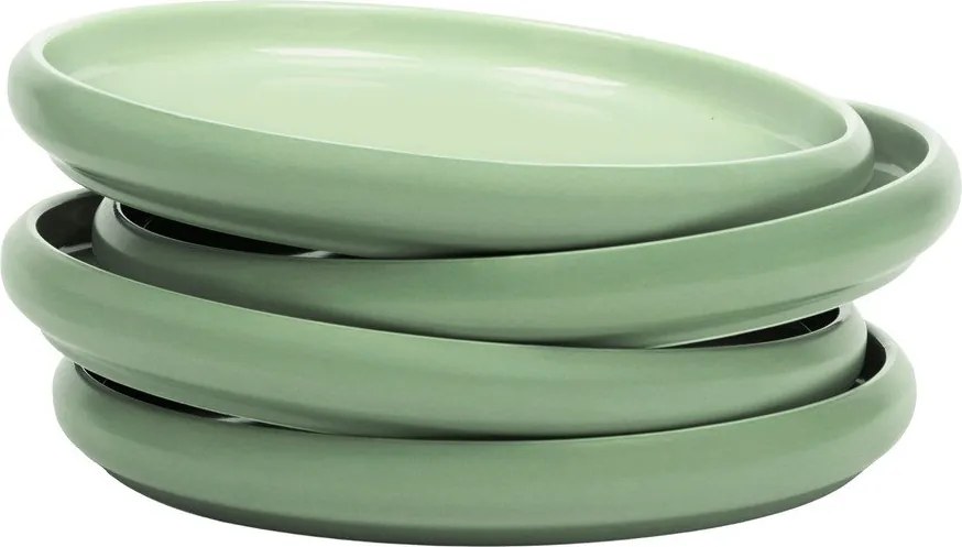 Farfurii verzi 4 buc. din gresie ø 22 cm Aura Rondo – Bonami Selection