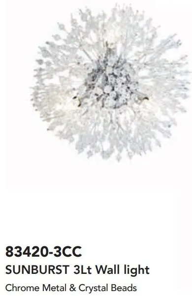 Aplica de perete design deosebit din margele din sticla Sunburst 3Lt