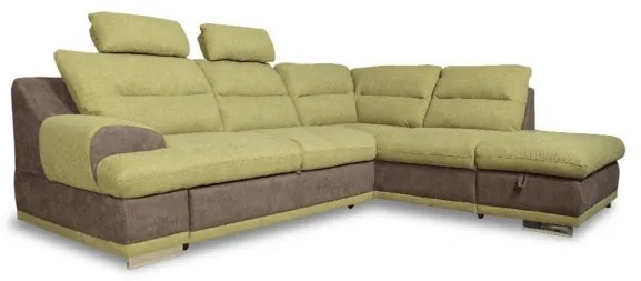 Coltar Extensibil Cu Lada Seaside, Dreapta, Verde Si Gri, 264 X 88 X 217 Cm