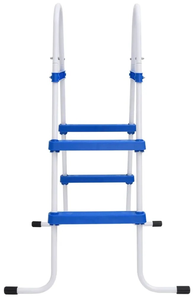Scara de piscina, albastru si alb, 84 cm, otel
