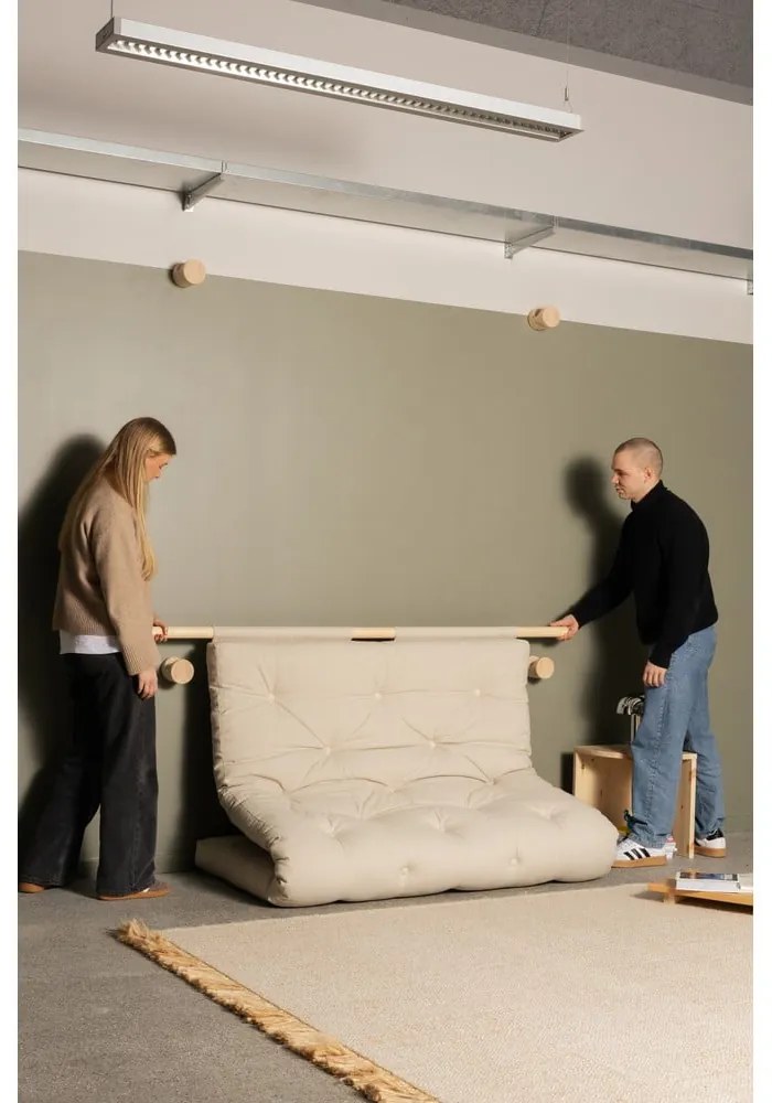 Canapea maro închis extensibilă cu tapițerie din catifea reiată 135 cm Hooked – Karup Design