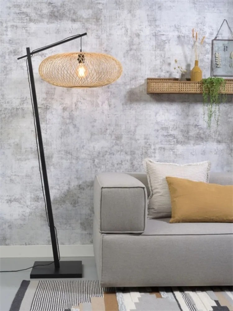 Lampadar eco din bambus Cango negru/ natur, 60x25cm