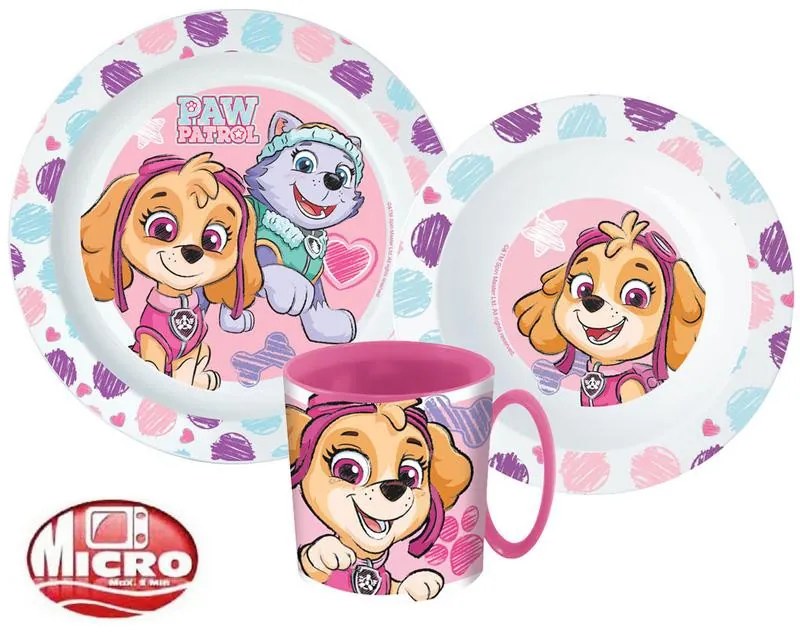 Patrula Cățelușilor Set de veselă Sketch, set micro plastic cu cană de 350 ml