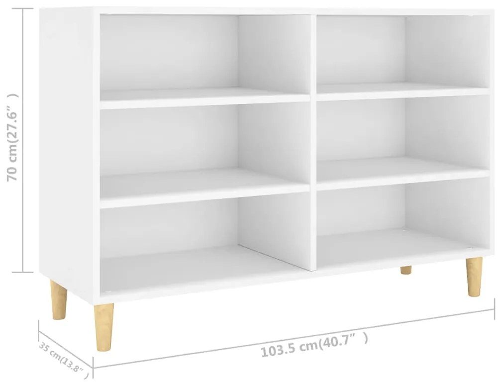 Servanta, alb, 103,5x35x70 cm, PAL 1, Alb, 1