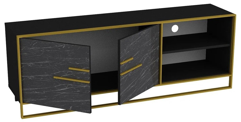 Masă TV/Dulap Poppy 6 (auriu + Negru) . 1102473