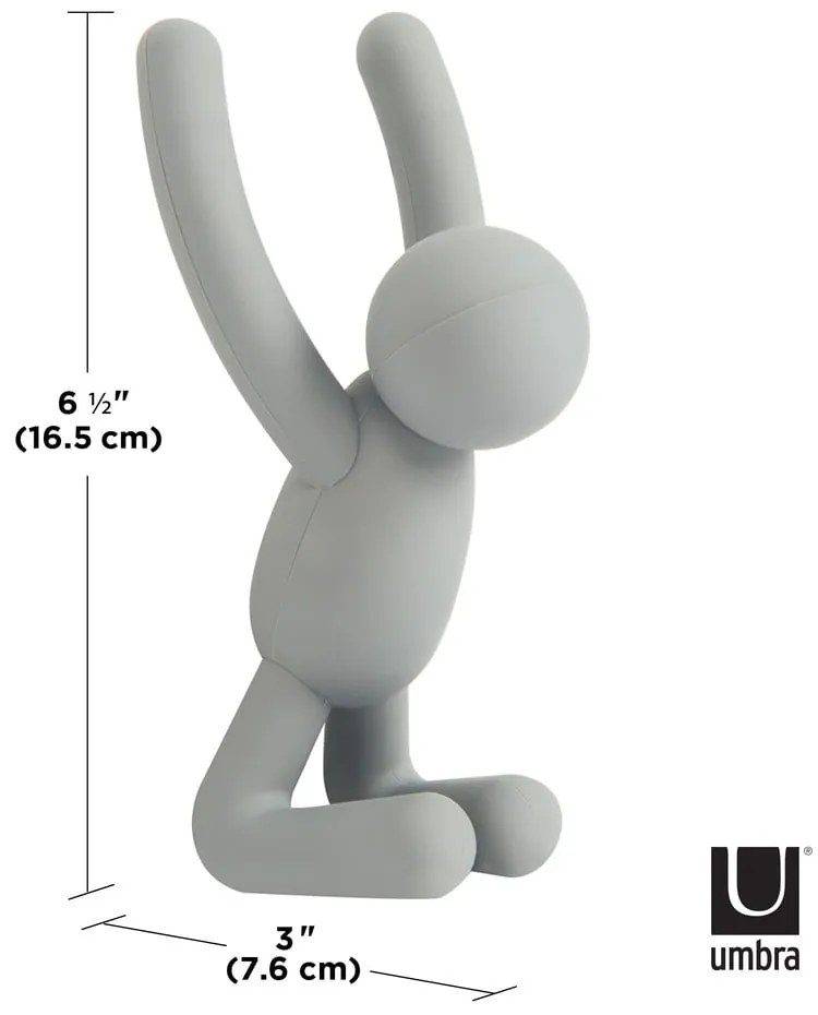 Cârlige 3 buc. de montat pe perete din plastic Buddy – Umbra