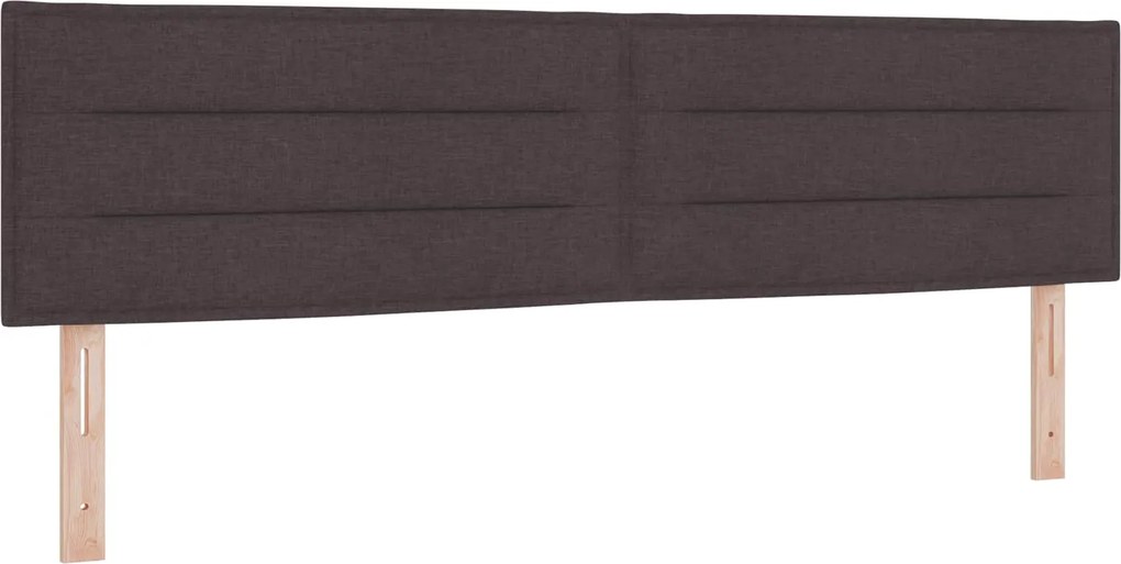 vidaXL Tăblie LED cu benzi LED Manual Maro închis 180 cm țesătură