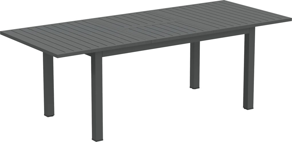 Outsunny Masă Extensibilă pentru Grădină din Aluminiu și Blat cu Șipci, 160/220x90x73 cm, Gri | Aosom Romania