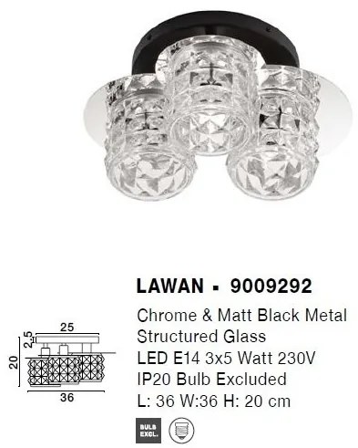 Plafoniera design decorativ modern LAWAN
