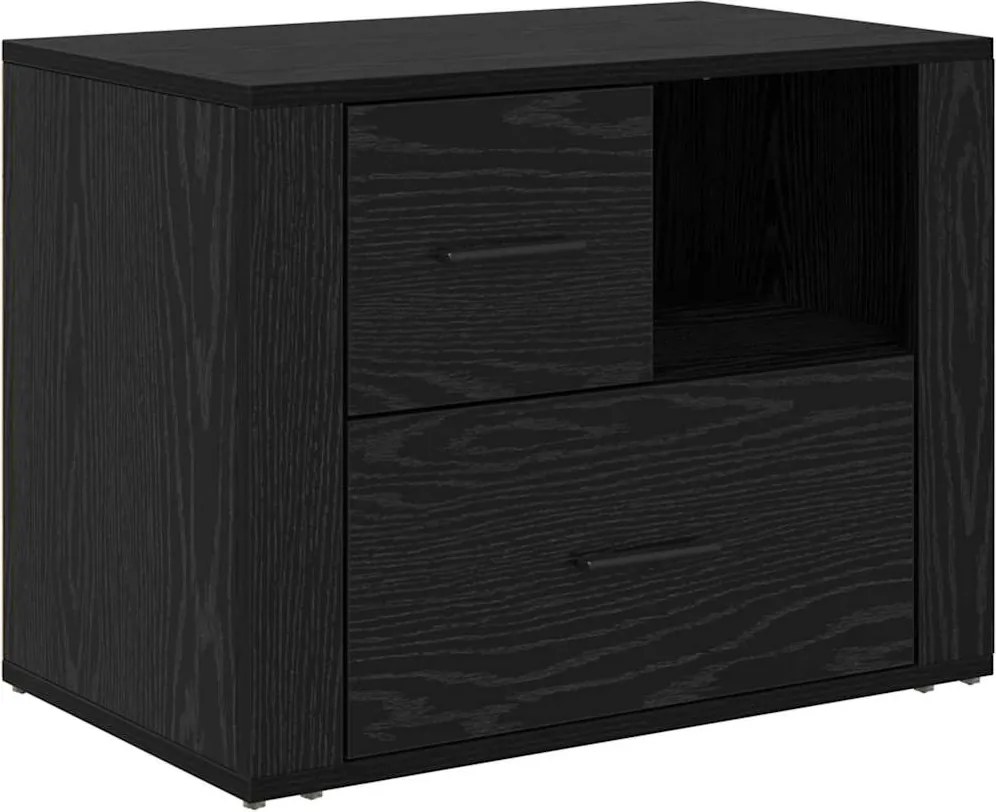 vidaXL Dulap de noapte Stejar Negru 35 x 60 x 50 cm Lemn compozit