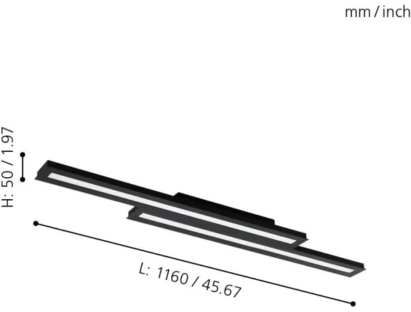 Plafonieră LED RGBW dimabilă Eglo 31715 SALITERAS-Z LED/20,4W/230V negru