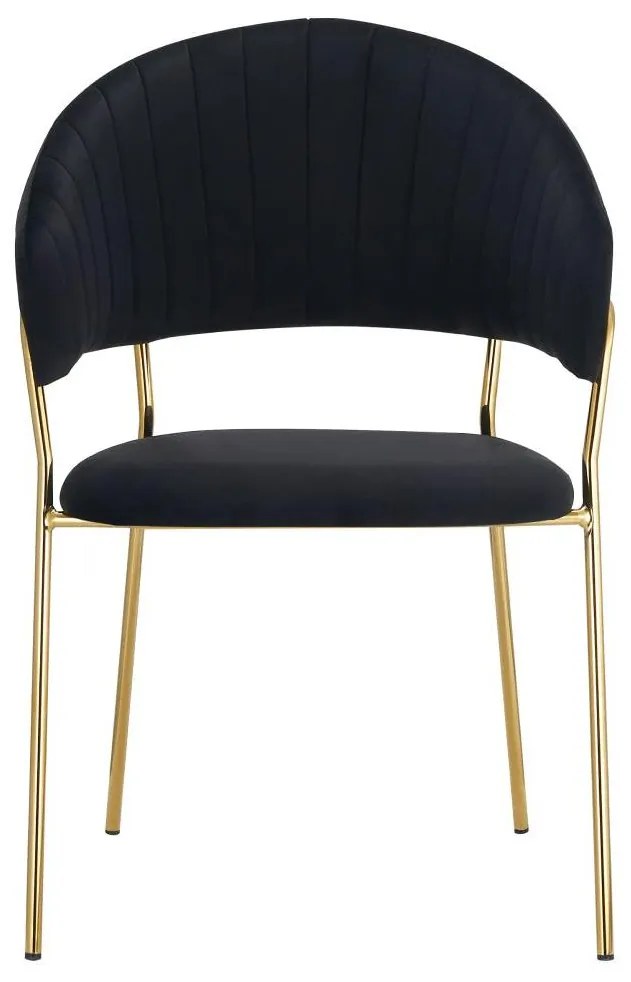 Fotoliu de sufragerie de design Dasmona 1 (Negru + Auriu + Crom) . 1097107