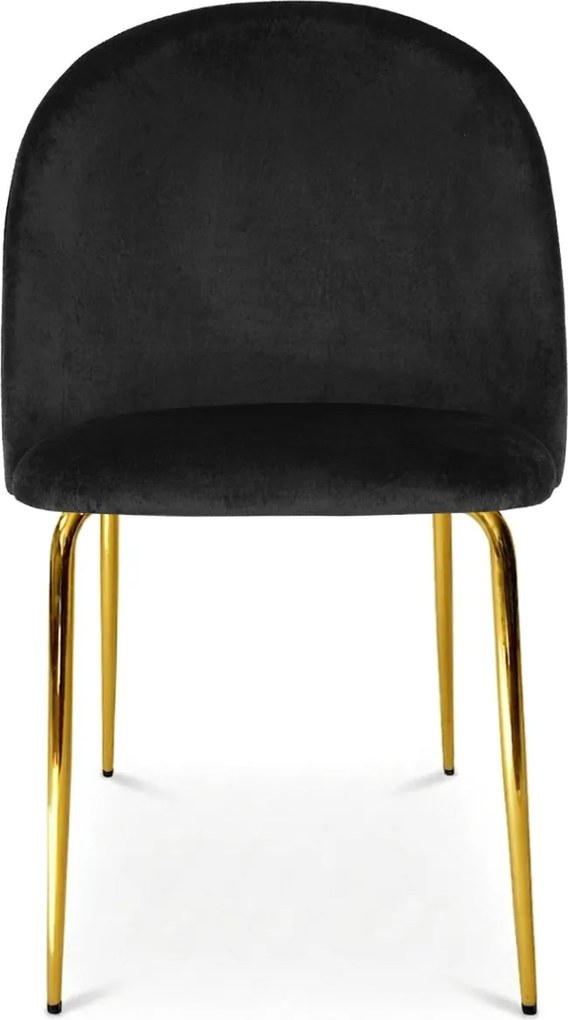 Scaun de dining INCA VELVET cu picioare aurii, negru