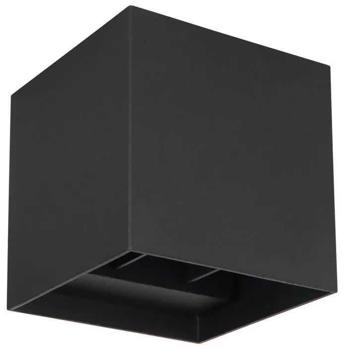 Aplica LED cu spot pentru iluminat exterior design modern IP54 Veronika negru 10x10cm
