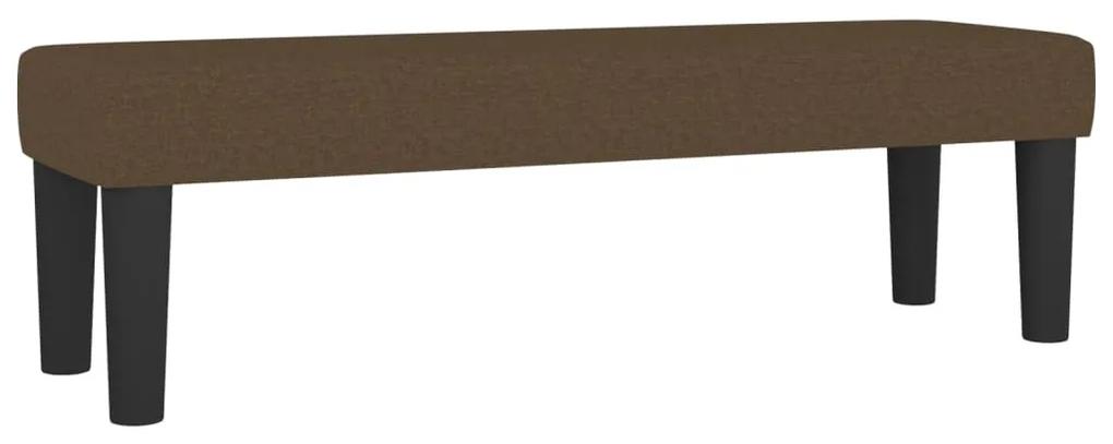 Pat box spring cu saltea, maro inchis, 160x200 cm, textil Maro inchis, 160 x 200 cm, Design simplu