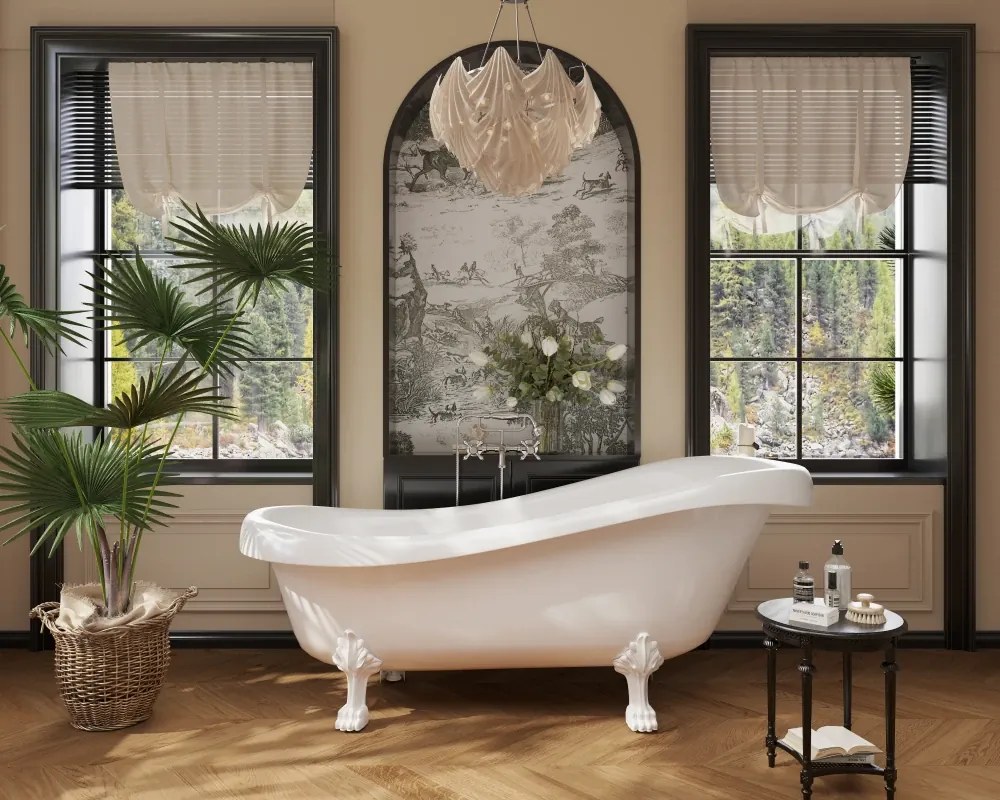 Cada acril freestanding Imperia White, Alb lucios,150 cm, 5008S