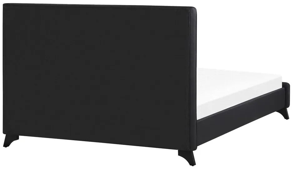 Pat matrimonial 140 cm AMBRE (cu somieră) (negru). Promo -40%. 1007087