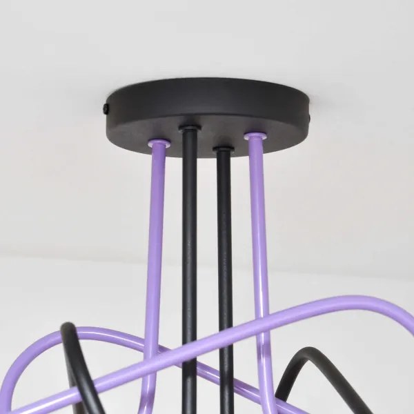 Lustră aplicată OXFORD 4xE27/15W/230V negru/mov