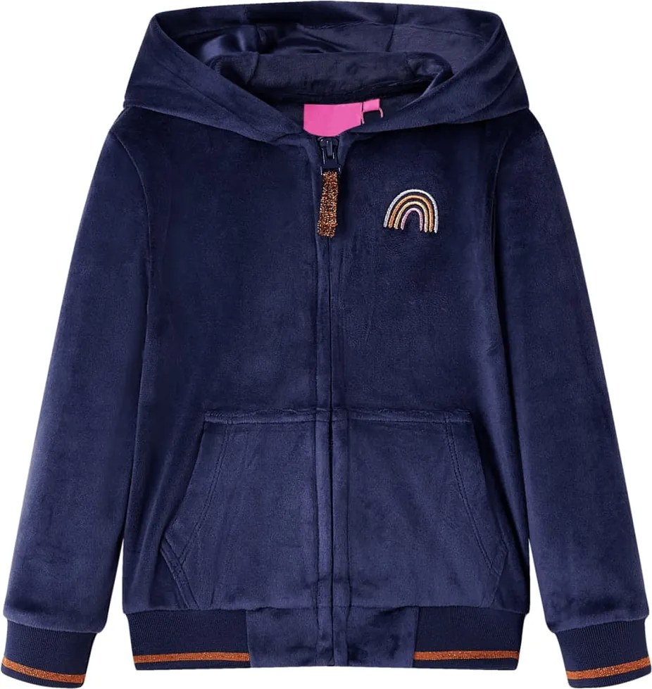 vidaXL Jachetă cu glugă pentru copii, bleumarin, 128