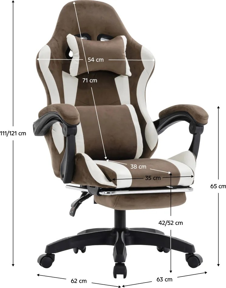 Scaun de birou/gaming, maro/alb, HOSPO