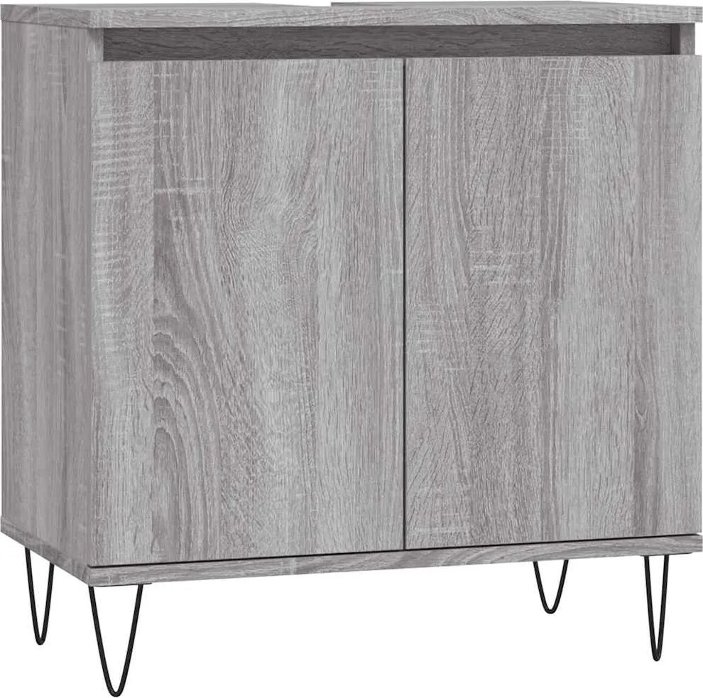 vidaXL Dulap de baie, gri sonoma, 58x33x60 cm, lemn prelucrat