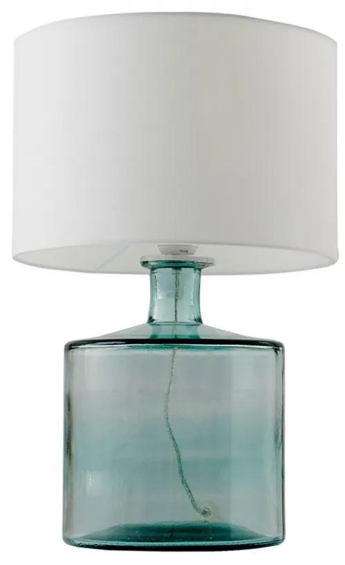 Veioza alba/albastru deschis din poliester si sticla 50 cm Classic Invicta Interior