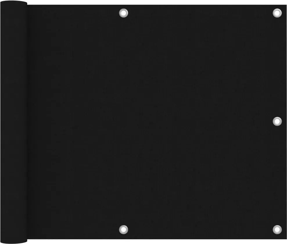 vidaXL Prelată balcon, negru, 75x300 cm, țesătură oxford
