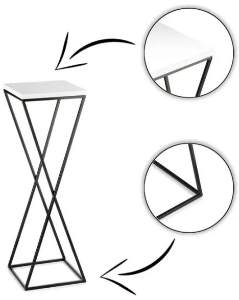 Suport pentru flori LOFT 70x24 cm negru/alb