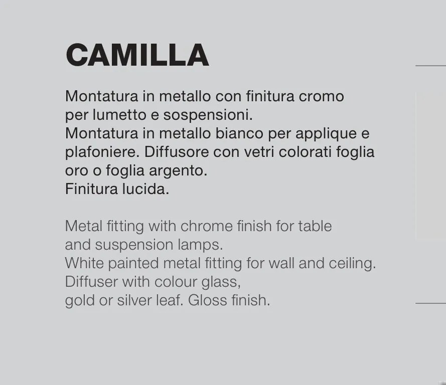 Lustra aplicata CAMILLA cu foita aurie sau argintie